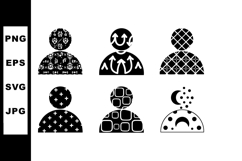 Abstract human icons with various geometric patterns vector Product Image 1