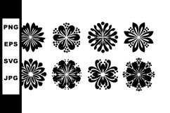 Black floral decorative elements vector set for design and p Product Image 1