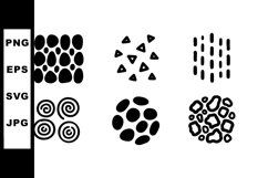 Set of six abstract black shapes vector illustration with di Product Image 1