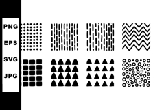 Geometric abstract black seamless patterns collection for de Product Image 1