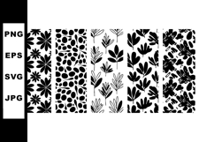 Black and white floral seamless pattern vector with leaves a Product Image 1