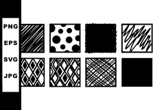 Black and white abstract geometric pattern set with various Product Image 1