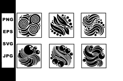 Abstract black and white swirl patterns with circular elemen Product Image 1