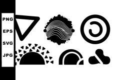 Set of six black geometric abstract symbols vector illustrat Product Image 1