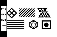 Abstract geometric shapes set with black lines and patterns Product Image 1