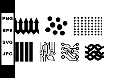 Abstract black technology circuit and arrow vector icons set Product Image 1