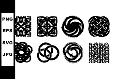 Abstract black ornamental vector patterns floral and swirl d Product Image 1