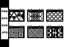 Abstract black and white geometric pattern calendar icons ve Product Image 1