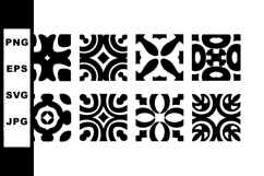 Abstract geometric black and white pattern tiles vector coll Product Image 1