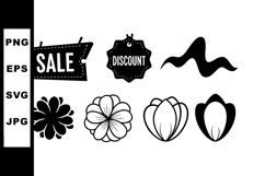Sale and discount tags with floral design vector elements in Product Image 1