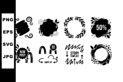 Social media story template icons with new post swipe up and Product Image 1