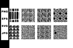 Abstract black and white geometric pattern set vector illust Product Image 1