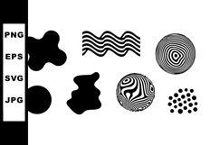 Abstract black shapes and circular pattern vector illustrati Product Image 1