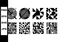 Abstract geometric black and white pattern vector set for de Product Image 1