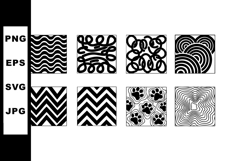 Black and white abstract geometric pattern vector collection Product Image 1