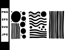 Abstract geometric shapes with circles wavy lines and vertic Product Image 1