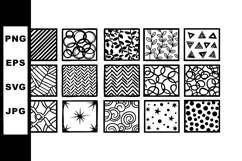 Abstract black and white geometric and organic pattern vecto Product Image 1