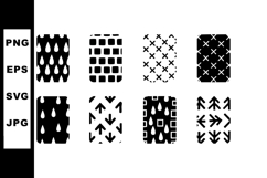Black and white abstract pattern icons with raindrops and ar Product Image 1