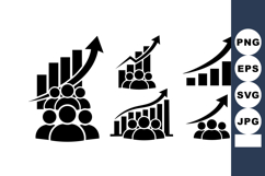 Business Growth Upward Chart Group Icons Vector Product Image 1
