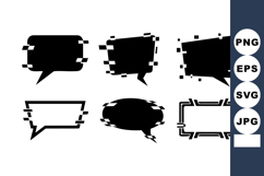 Glitch Style Speech Bubble Icons Vector Set Product Image 1