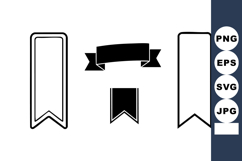 Minimalist Black White Ribbon Banner Vectors Product Image 1