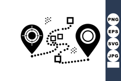Location Markers Navigation Path Vector Illustration Product Image 1
