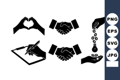 Business Handshake Hand Gestures Vector Icons Product Image 1