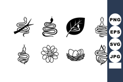 Snake Insect Leaf Flower Nest Icons Vector Product Image 1