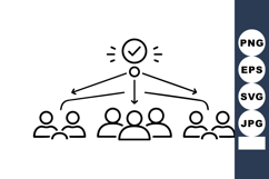 Team Decision Process with Check Mark Icons Vector Illustrat Product Image 1