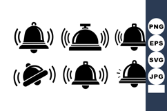 Black Silhouette Ringing Bell Icon Collection Product Image 1