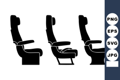 Airplane Seat Silhouette Reclining Positions Set Product Image 1
