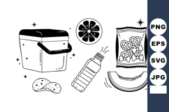 Picnic Cooler with Snacks and Beverage Vector Illustration Product Image 1