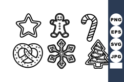 Christmas Cookie Vector Set Star Gingerbread Candy Product Image 1