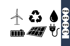 Renewable Energy Icon Set Vector Design Product Image 1