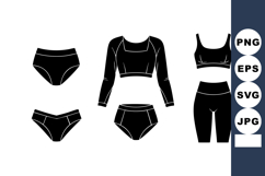 Female Underwear and Sportswear Apparel Set Vector Product Image 1