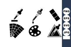 Design Tools Color Palette Dropper Paint Icons Product Image 1