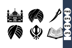 Sikh Religion Symbols Gurdwara Turban Kirpan Product Image 1
