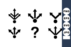 Directional Arrows Vector Icons With Question Mark Product Image 1