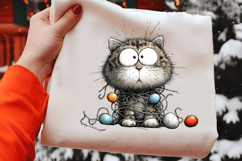 Tabby Cat Tangled in Easter Ribbons Clipart Product Image 2