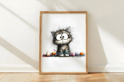 Tabby Cat Tangled in Easter Ribbons Clipart Product Image 3