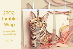 20oz Luxury Bengal Cat Tumbler Wrap Product Image 1