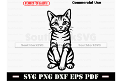 Tabby Shorthair Cat Begging Design SVG PNG DXF EPS PDF Product Image 1