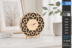 Wooden Table Clock Laser Cut Bundle | Desktop Clock Stand Product Image 2