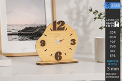 Wooden Table Clock Laser Cut Bundle | Desktop Clock Stand Product Image 18