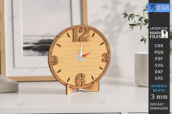 Wooden Table Clock Laser Cut Bundle | Desktop Clock Stand Product Image 20