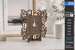 Wooden Table Clock Laser Cut Bundle | Desktop Clock Stand Product Image 21