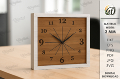 Table Clock Bundle Laser Cut. Stand Decor SVG Product Image 5
