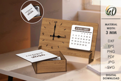 Table Clock Laser Cut. Stand Decor SVG Product Image 1