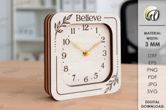Table Clock Bundle Laser Cut. Stand Decor SVG Product Image 9