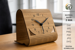 Table Clock Laser Cut. Stand Decor SVG Product Image 1